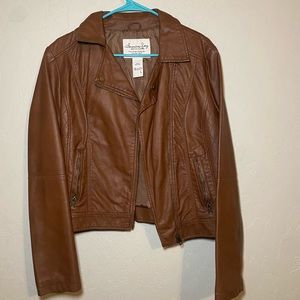 American Rag Faux Leather Jacket. Brown, Size L!